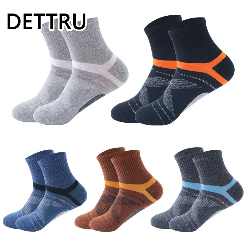 

5Pairs / Lot High Quality Combed Cotton Men Socks New Casual Breathable Active Socks Man Stripe Long Sock EU39-45