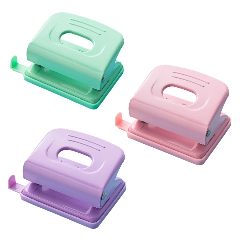 

2-Hole Punch Round Hole Puncher Non-slip Handle 20 Sheets Capacity Office Supplies for Card Making File Paper Binding E8BE