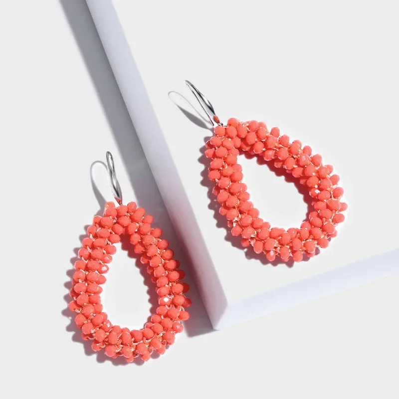 Богемные разноцветные бусины ручной работы массивные серьги этнические висячие