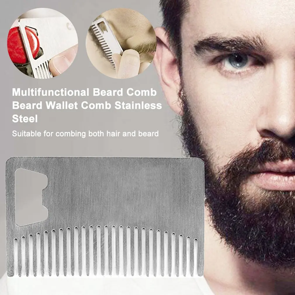 

Открывалка-Расческа для бороды, прочная карманная Расческа для бороды, Мужская Расческа для бороды, Для Путешествий, Походов