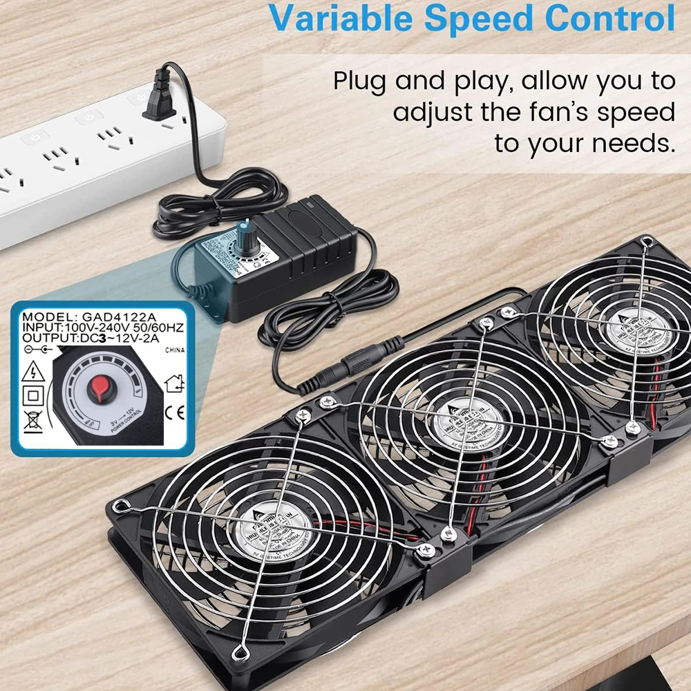 Вентилятор охлаждения 3000 об/мин с контроллером 120 мм 12 см В 220