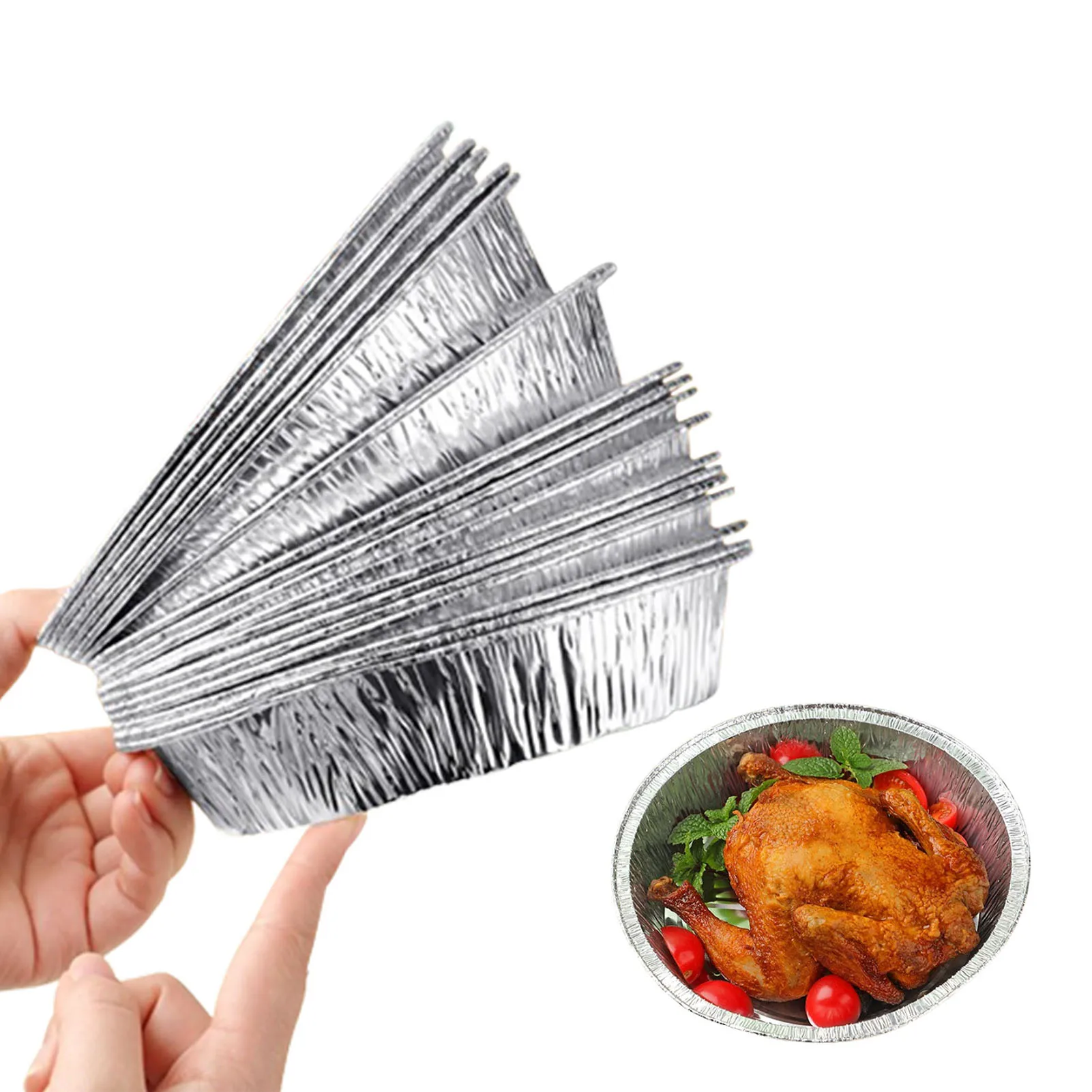 

8 And 9 Inch Round Tin Foil Pans Durable Disposables Aluminum Foil Pans Freezer Oven Safe 50 Pack