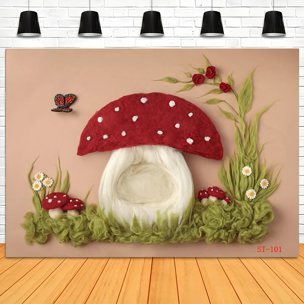 Фон для фотосъемки новорожденных с изображением цветочной корзины