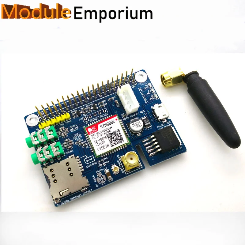 

Макетная плата SIM800C GPRS GSM для Raspberry PI