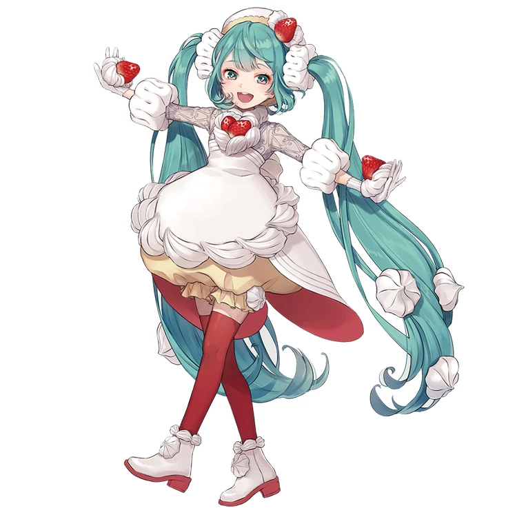 Фото Оригинальная фигурка FuRyu sweetsweet Series, фигурка Piapro Hatsune Miku, клубничный кондитерский аниме, фигурка, модель, экшн-игрушки, подарки №3