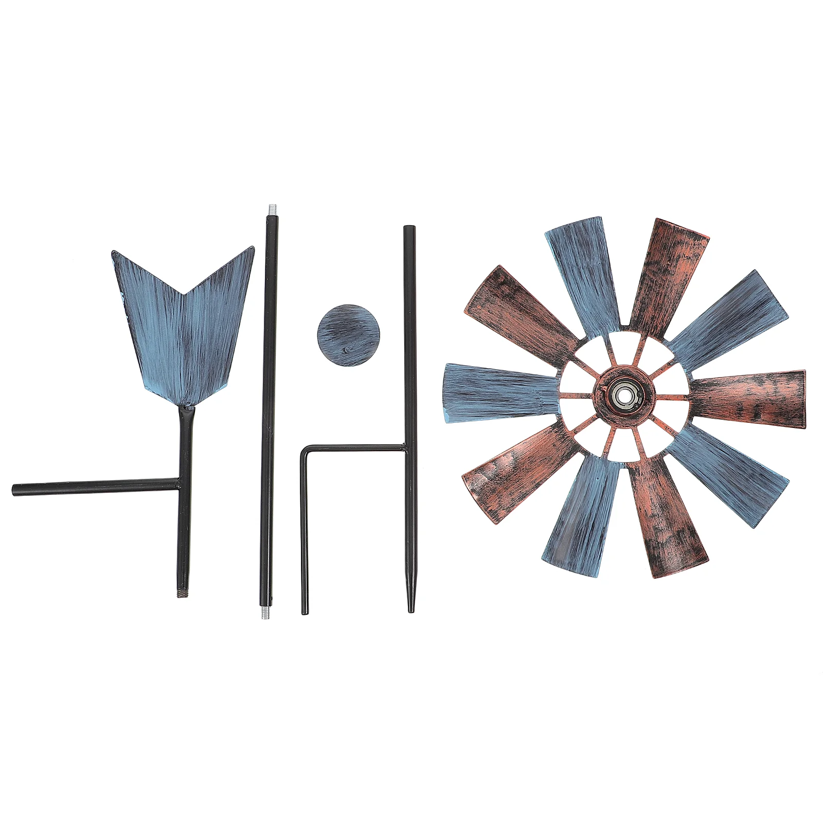 

Wrought Iron Metal Windmill Toddler Outdoor Toy Colorful Courtyard Windmills Wood Pile Adornment Decorative
