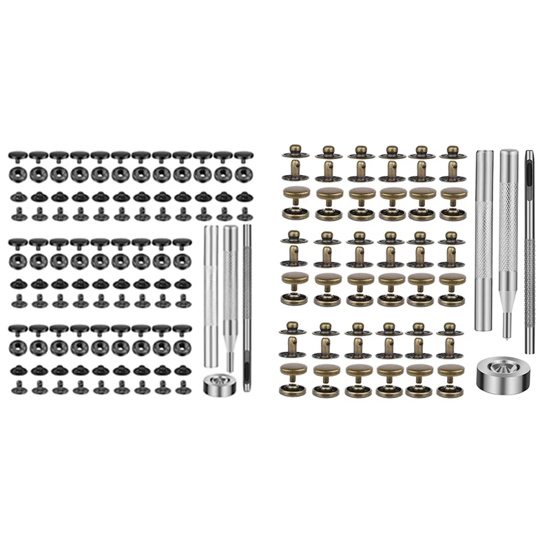 

50 комплектов, черные металлические кнопки-защелки для одежды