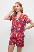 trendyol flower pattern woven pajamas set thmss21pt1528