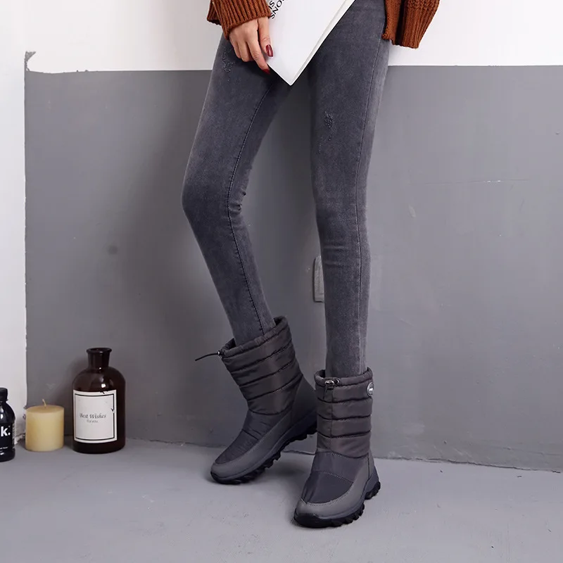 Winter Boots Womans Waterproof Winter Boots Women Fashion Zipper Female Shoes High Quality Women's Ankle Boots Zapatos De Mujer