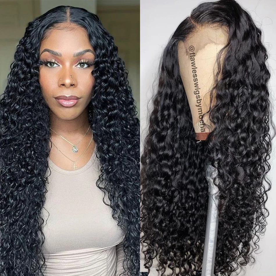 Bob 13x4 Lace Frontal Wig 30 Inch Deep Water Wave Lace Front Wigs Hd Transparent 4x4 Closure Wig Human Hair Wigs For Black Women