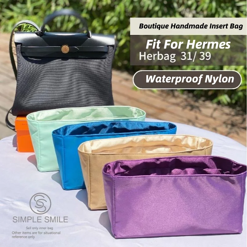 For HERMES Herbag 31/39 Make up Organizer Felt Cloth Handbag Organizer Insert Bag Travel Inner Purse Portable Cosmetic Bags
