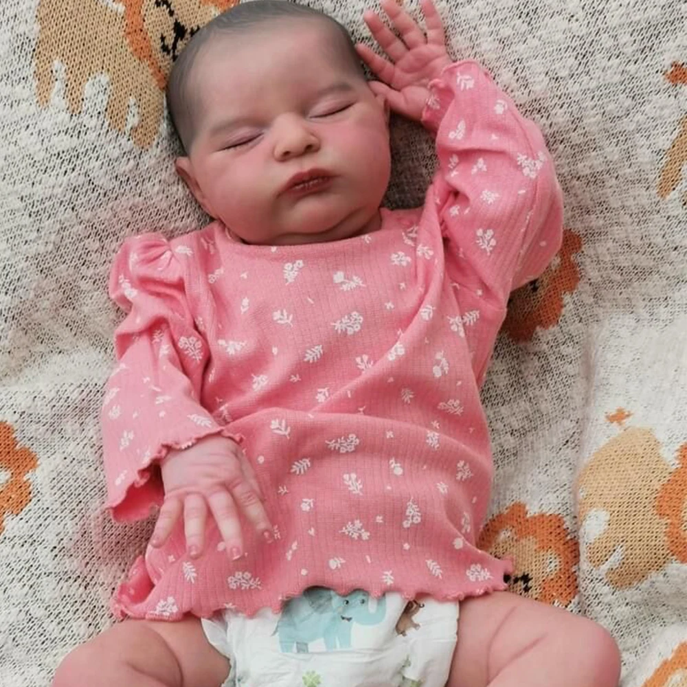 

52 CM 3D Paint Skin Cloth Body Silicone Reborn Baby Doll Laura Girl Blood Vessels Bebe Lifelike Art Hand Made Dolls Gift