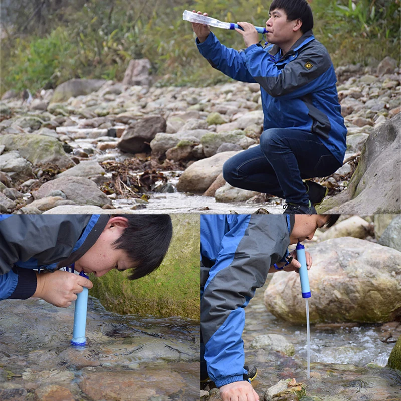 

Outdoor Emergency Direct Drinking Water Filtering Tool Portable Camping Hiking Wild Life Individual Water Purifier Filter Straw