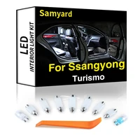 14pcs interior led light kit for ssangyong turismo 2014 2015 2016 2017 2018 2019 2020 2021 2022 car bulb dome map canbus