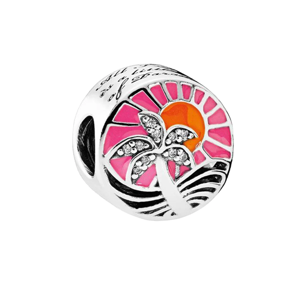 Bracelet à pince pour femme, marque tendance, paradis, coucher de soleil, breloque, accessoires de mode, cadeau de noël