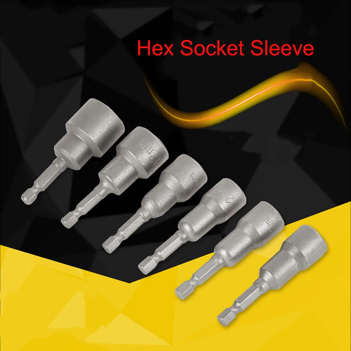 

10Pcs Lengthen Hex Socket Sleeve Bit Nut Driver 6mm-19mm for Power Drills Impact Drivers Hand Drills Tools Parts Length 42-300mm