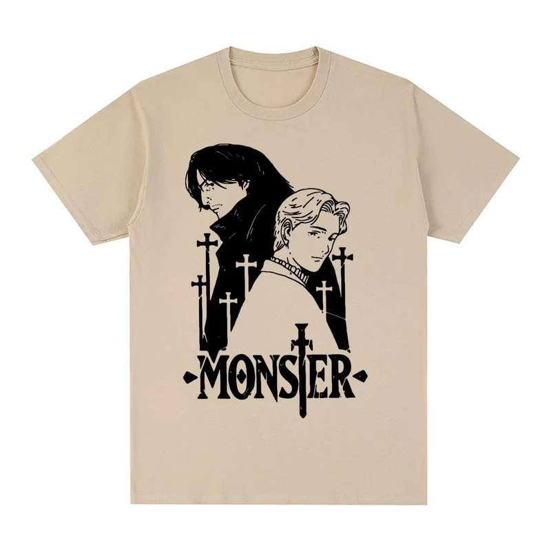 

Naoki Urasawa Monster Vintage T-shirt Cool Harajuku Cotton Men T shirt New Tee Tshirt Womens Tops