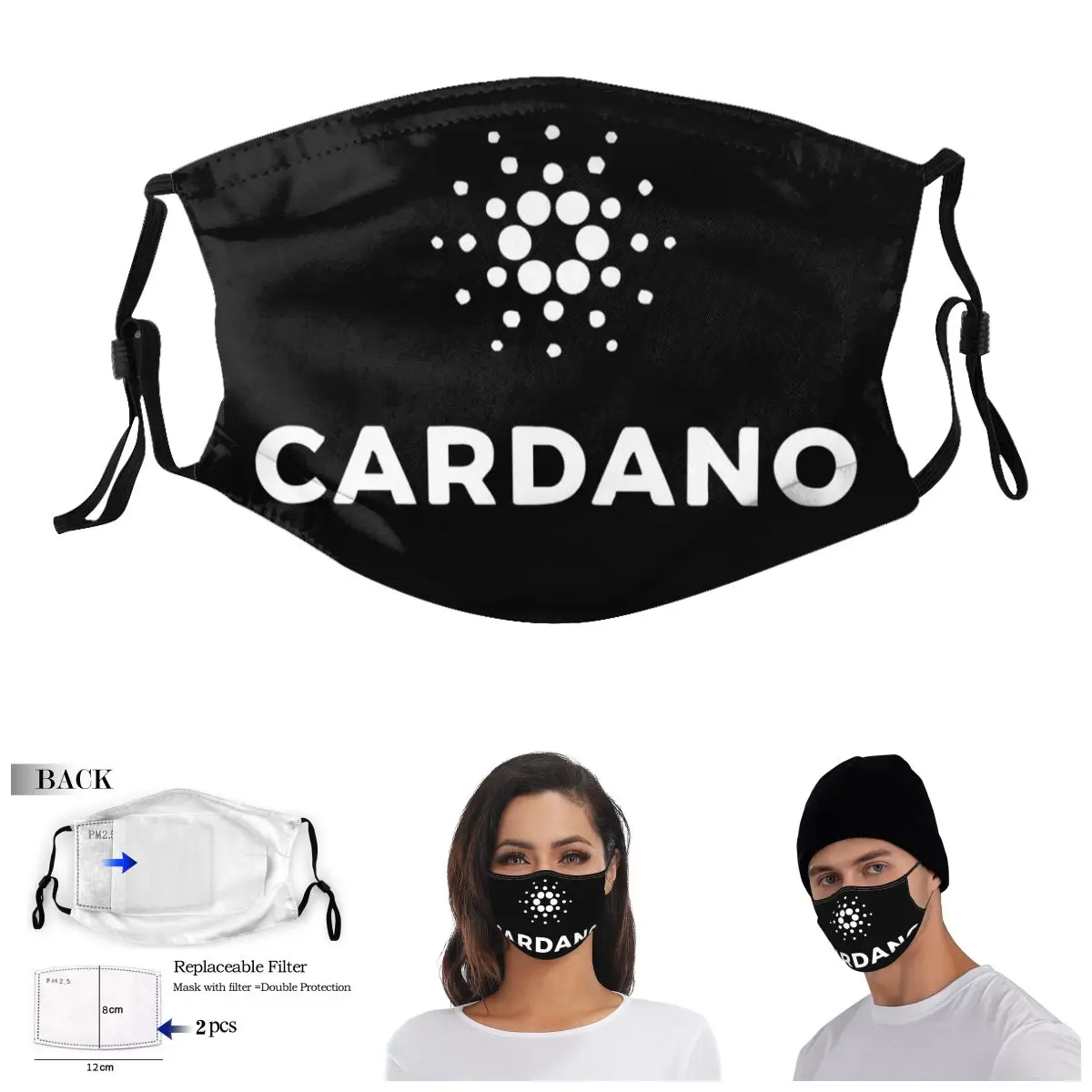 

Cardano 2 Solana Adult Dust Mask Geeky ｠Guise Activated Carbon Filter Mask