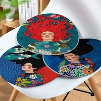 vintage abstract girl hair flower women square stool pad patio home kitchen office chair seat cushion pads sofa seat pads