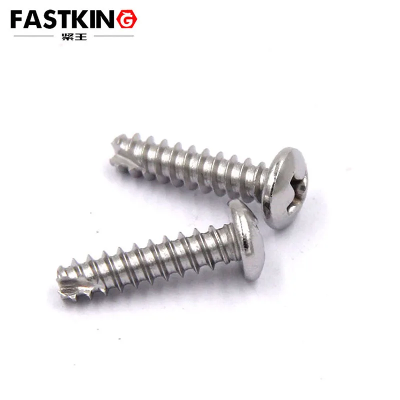 

50Pcs/Bag Stainless steel 304 phillips round pan head cross flat tail cutting tail self-tapping screw