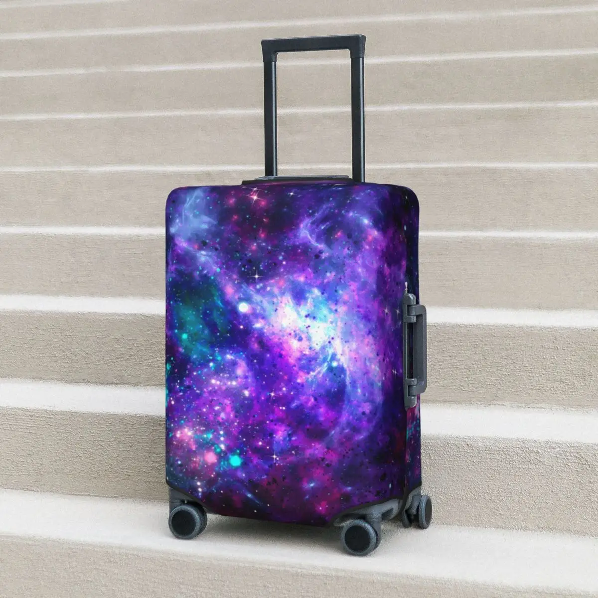 

Cosmic Space Print Suitcase Cover Fantasy Galaxy Cruise Trip Protector Holiday Strectch Luggage Supplies