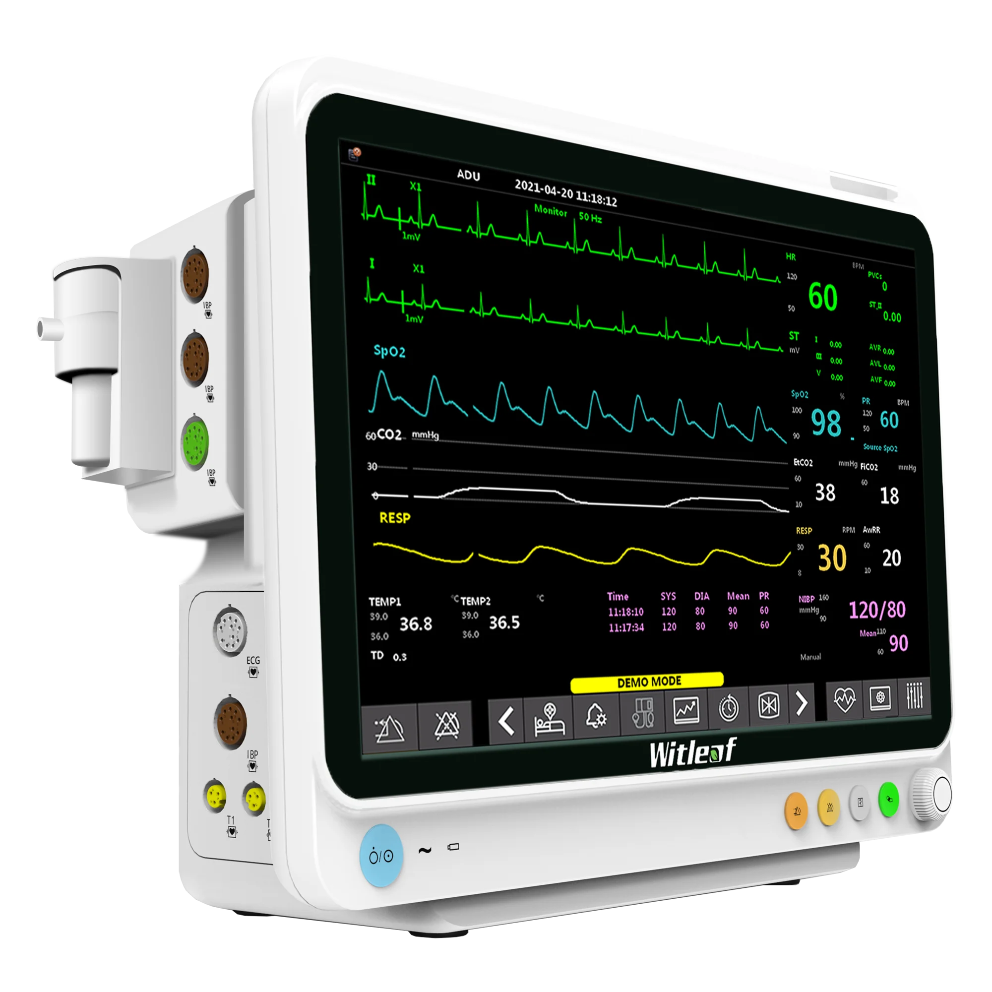 

Veterinary Standard 6 parameter Plug-in Semi-modular Patient m n i t r Capngraphy IBP CO 12.1-inch Tuch Screen Pet Animal