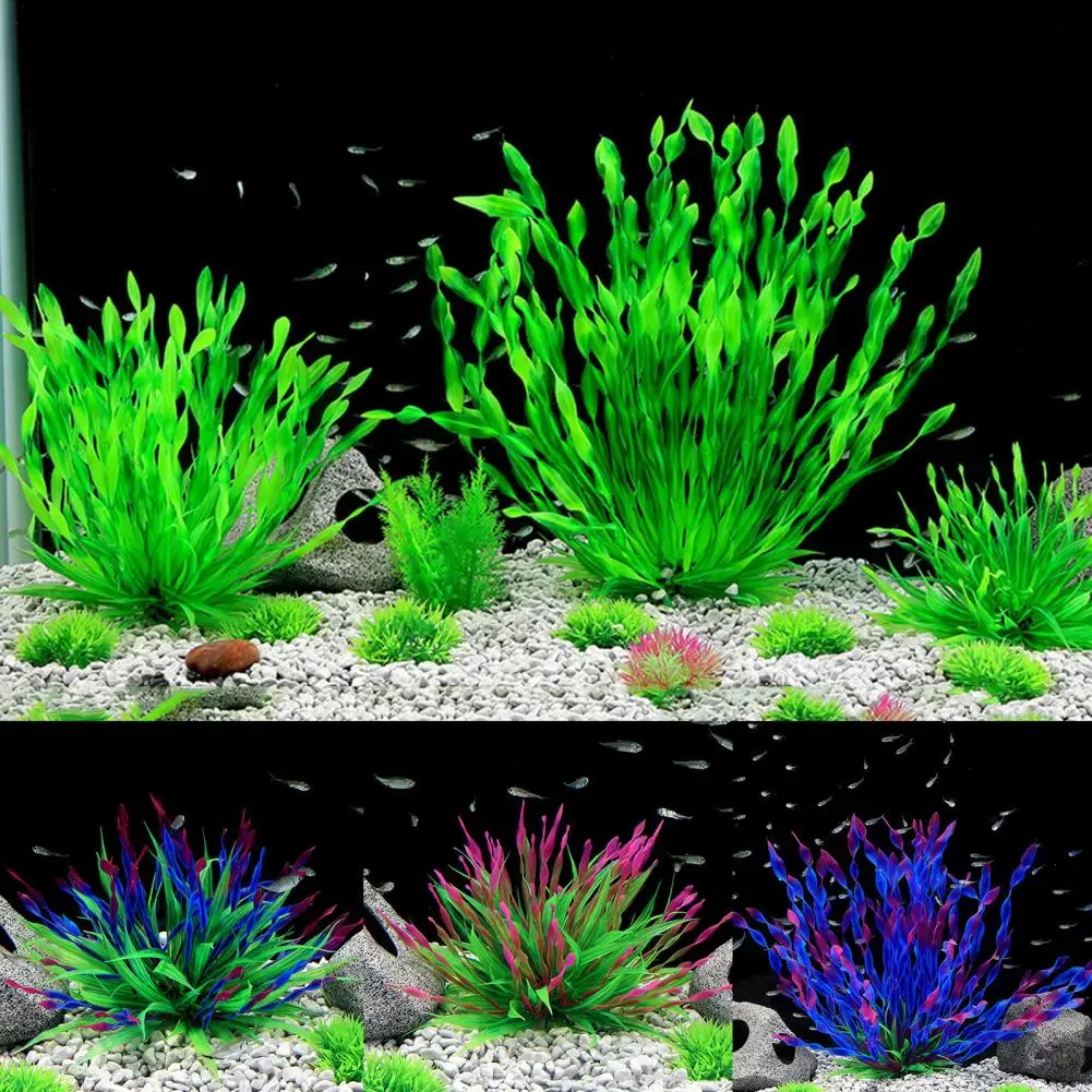 

Aquarium Plant Decor Plastic Artificial Seaweed Fish Tank Decoration for Home Realistic Appearance Hideout Decor