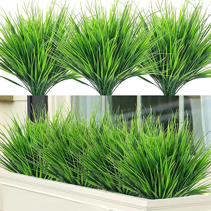 

Artificial Plant Green Bonsai Home Decorations 7 Branches Plastic Grass Fake Flowers For Garden Wedding Party Decor Supplies