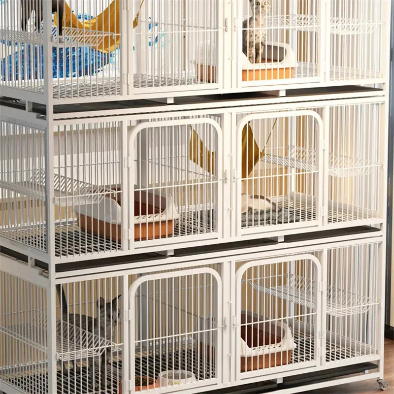 Клетка для домашних кошек трехуровневая домашняя клетка разведения питомцев