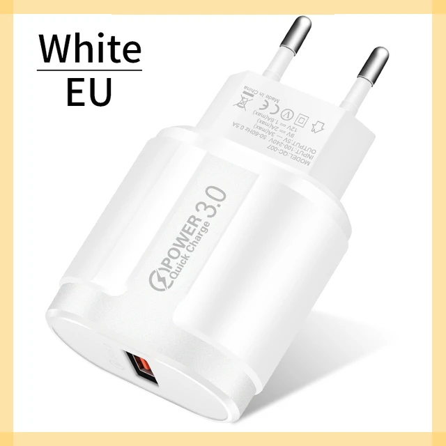 

Quick Charge QC 3.0 USB US EU Charger Universal Mobile Phone Charger Wall Fast Charging Adapter For iPhone