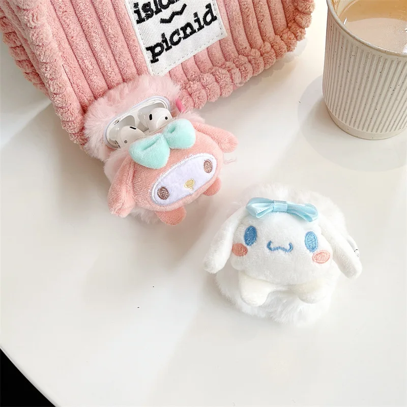 

Kawaii Sanrio Plush Earphone Sleeve Kuromi Accessories Cute Beauty Cartoon Anime Apply Airpods Pro123 Anti-Fall Toys Girls Gift