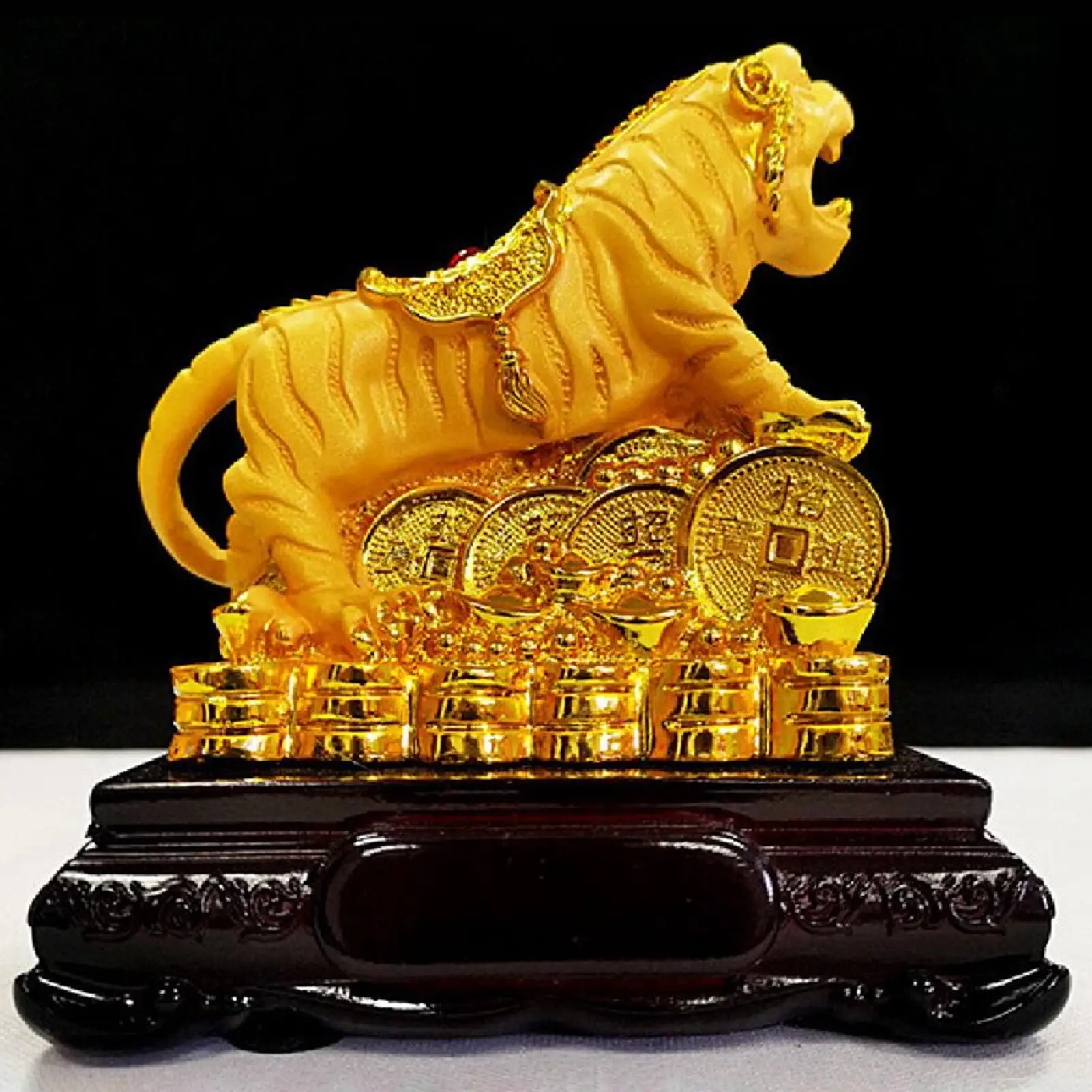 

Китайские фигурки зодиака, подарки фэн-шуй, тигр, искусственные китайские монеты, полимерные золотые китайские Новогодние украшения 2022
