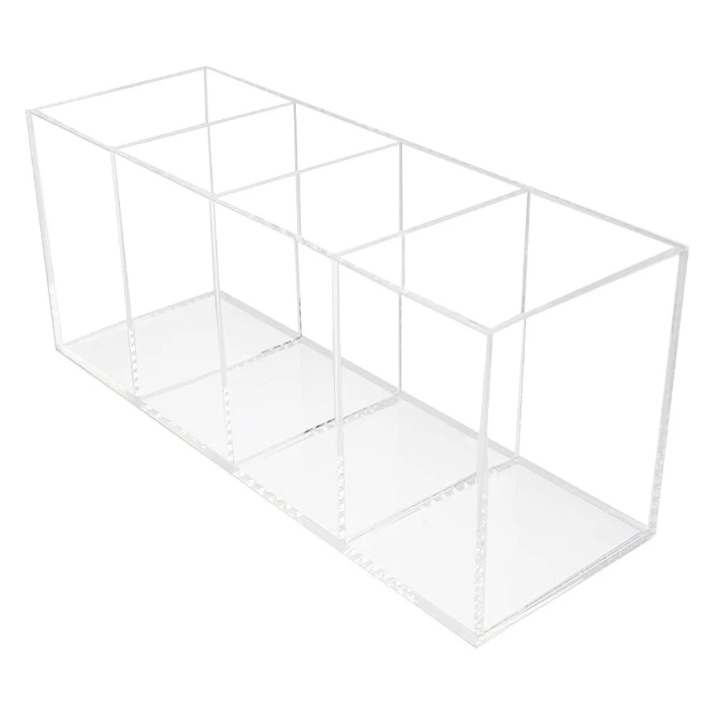 

1Pc Acrylic Brush Pot Household Storage Box Pen Storage Container for Office