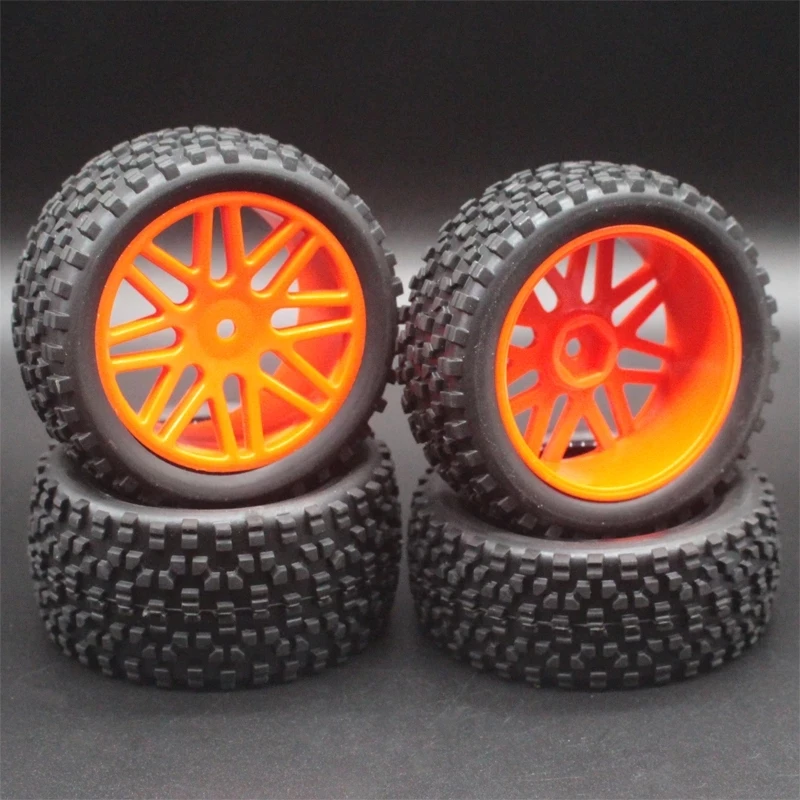 

4-Pack 1:10 RC Car Rubber Wheels & Tires 12mm Hex Hub Mount For RC Off Road Car