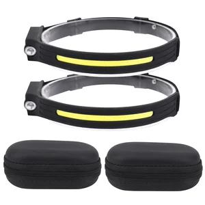 1/2pcs LED Headlamp Flashlight 4 Modes 350-Lumen USB Rechargeable Headlamps with 270 Degrees Wide Be