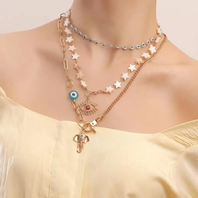 

Bohemian Style Clavicle Chain Tai Chi Rice Bead Necklaces Creative Color Beaded Fruit Women's Fashion Jewelry Necklace