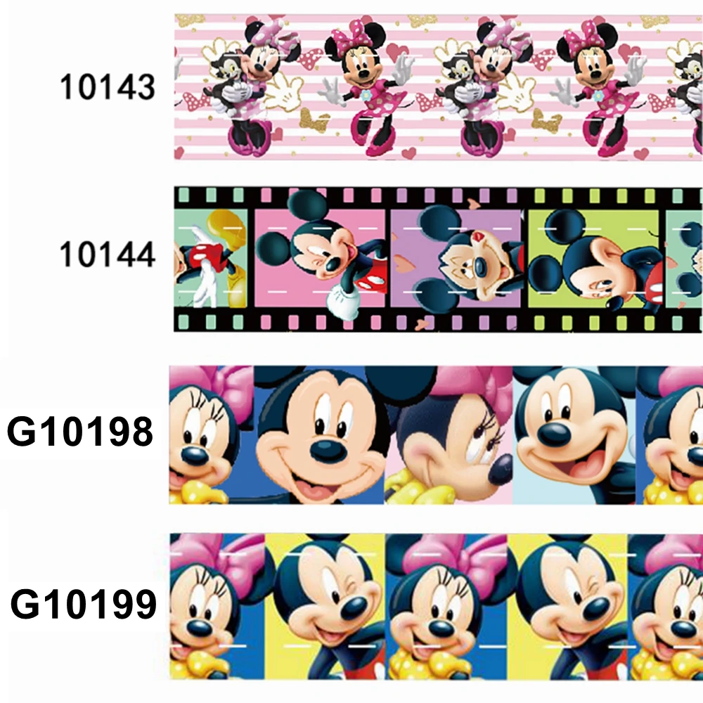 Disney Микки брикет Печатный 25 мм 50 ярдов для бантов DIY ремесло материалы ручной