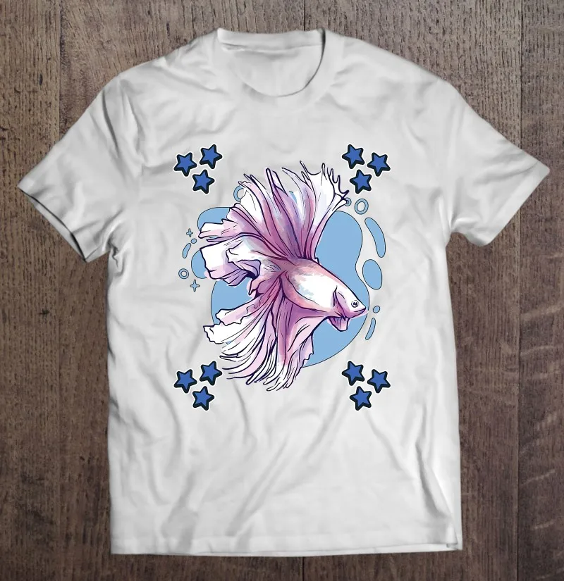 

Футболка Betta Fish мужская с рисунком звезд, летняя рубашка в стиле хип-хоп, с собственным дизайном, хлопок, унисекс