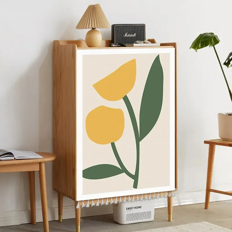 Короткие шторы с цветами в скандинавском стиле пыленепроницаемые полузанавески