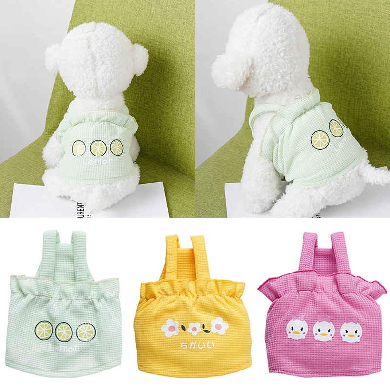 

Summer Dog Clothes Small Dog Skirt Flower Vest Puppy Cartoon Pattern Suspenders Dress Cute Cat Coat Chihuahua Yorkie Costume