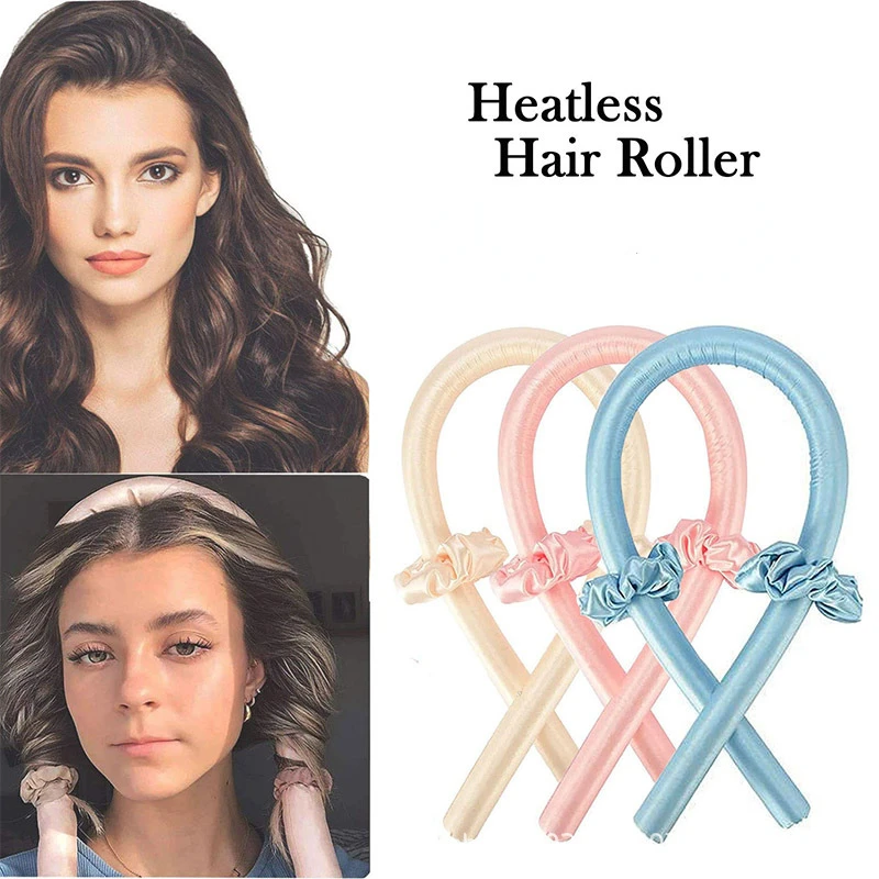 

3PCS Heatless Curling Rod Headband for Girl Woman Styling Tool Ribbon Hairwear Curlers Lazy Curling No Heat Sleeping Curler