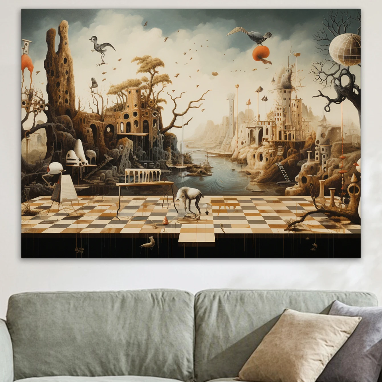 Мультяшный пейзаж мечты спальня гостиная комната гобелен ремонт общежития