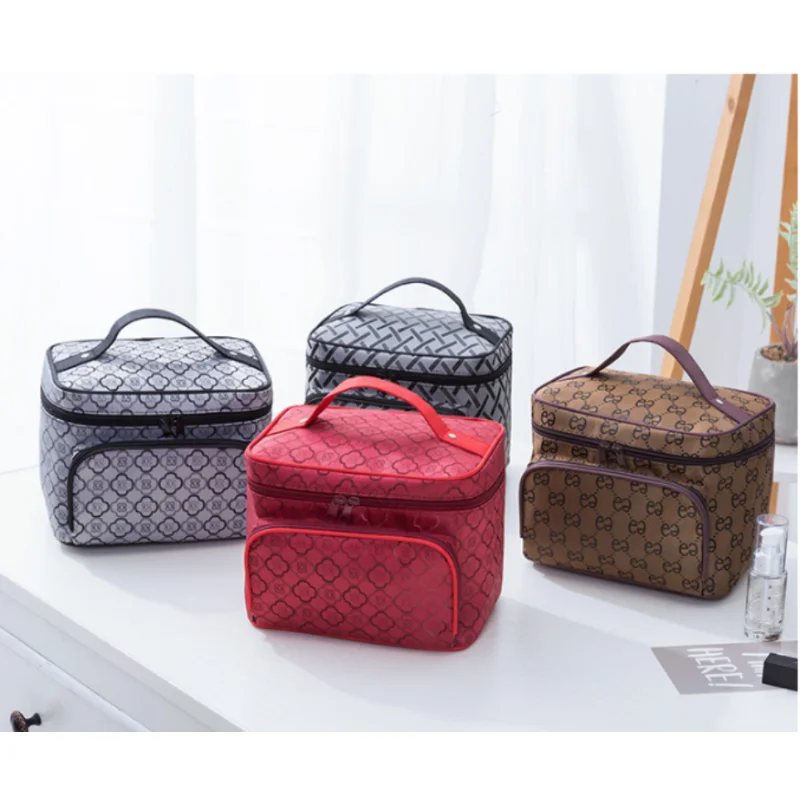 

Студенческая дорожная сумка для макияжа, сумка для хранения большой емкости, ручной женский чехол для макияжа, Портативная сумка для туалетных принадлежностей на молнии