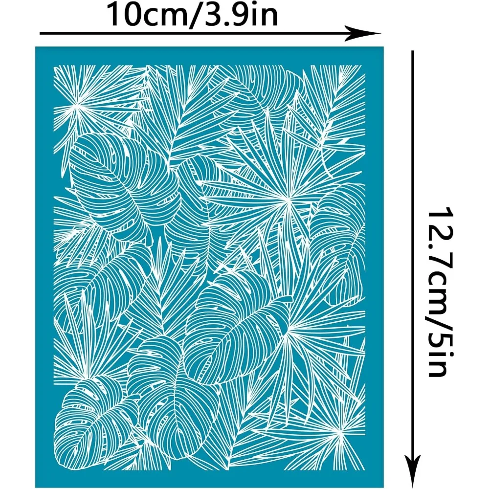 Фото 4x5 дюймов трафареты из глины Monstera Dypsis Lutescens шелковая ширма для полимерной глины лист тропических растений трафареты для шелкографии сетка №2
