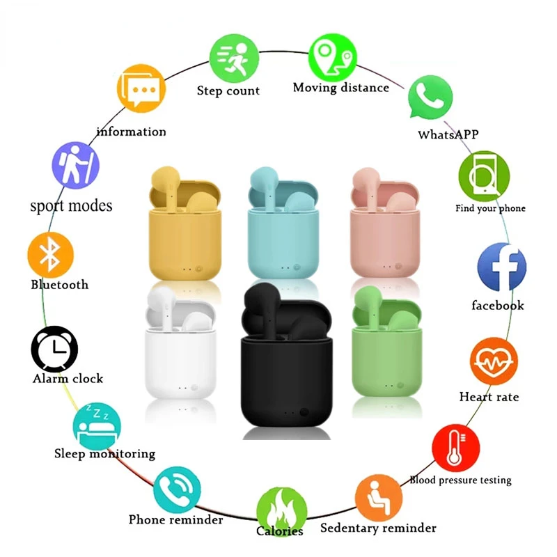 

2022 New I7s Mini 2 TWS Wireless Headphones Bluetooth 5.0 Earphone Matte Macaron Earbuds Handsfree With Mic Charging Box Headset