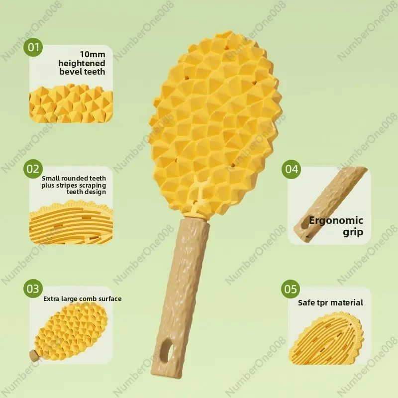 Щетка для груминга кошек Durian 2-в-1: для вычесывания и массажа, с мягкими силиконовыми зубцами, удаляет лишнюю шерсть, антистатическая, легко чистится, для всех кошек (art.: 3920dbcc9bbee) - 3920dbcc9bbee