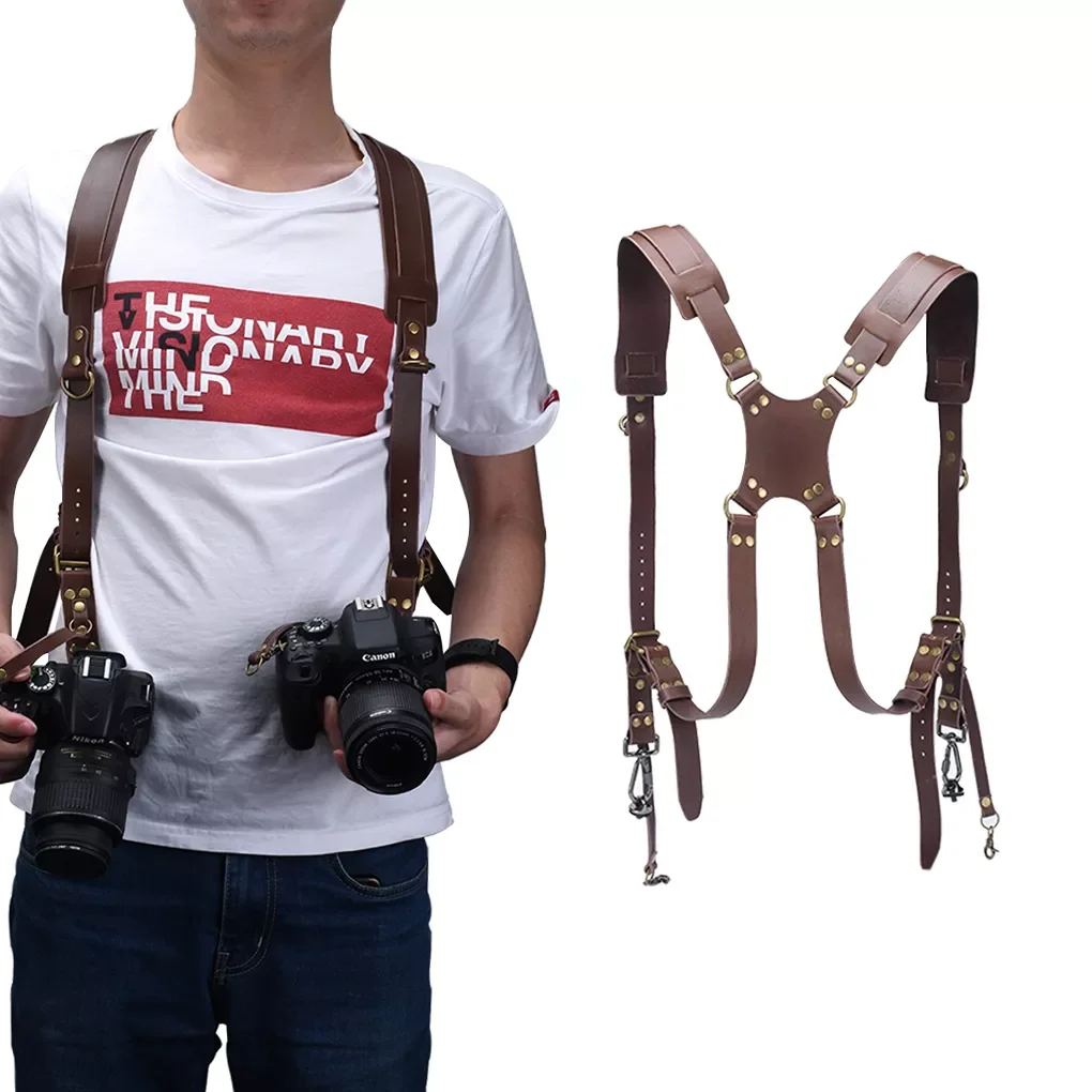 

Digital Camera Strap Leather DSLR Strap Double Shoulder Strap Photography Accessories Camera Harness peak design Strap