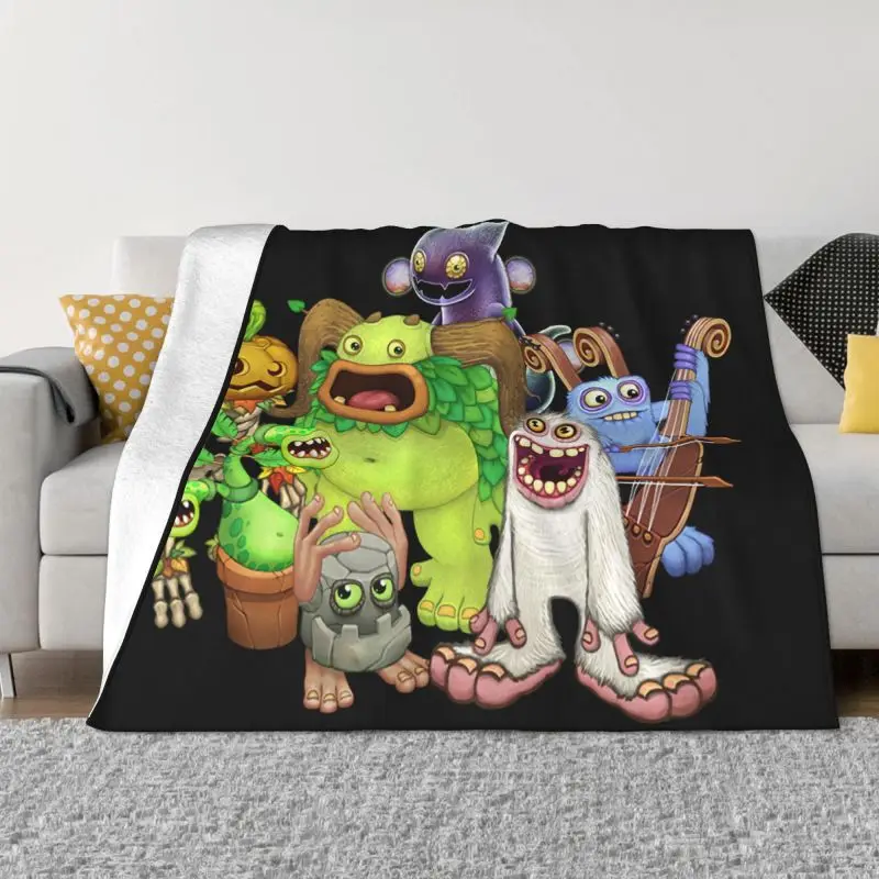 

My Singing Monsters Video Game Blankets Warm Flannel Throw Blanket for Bedding Couch Bedspread