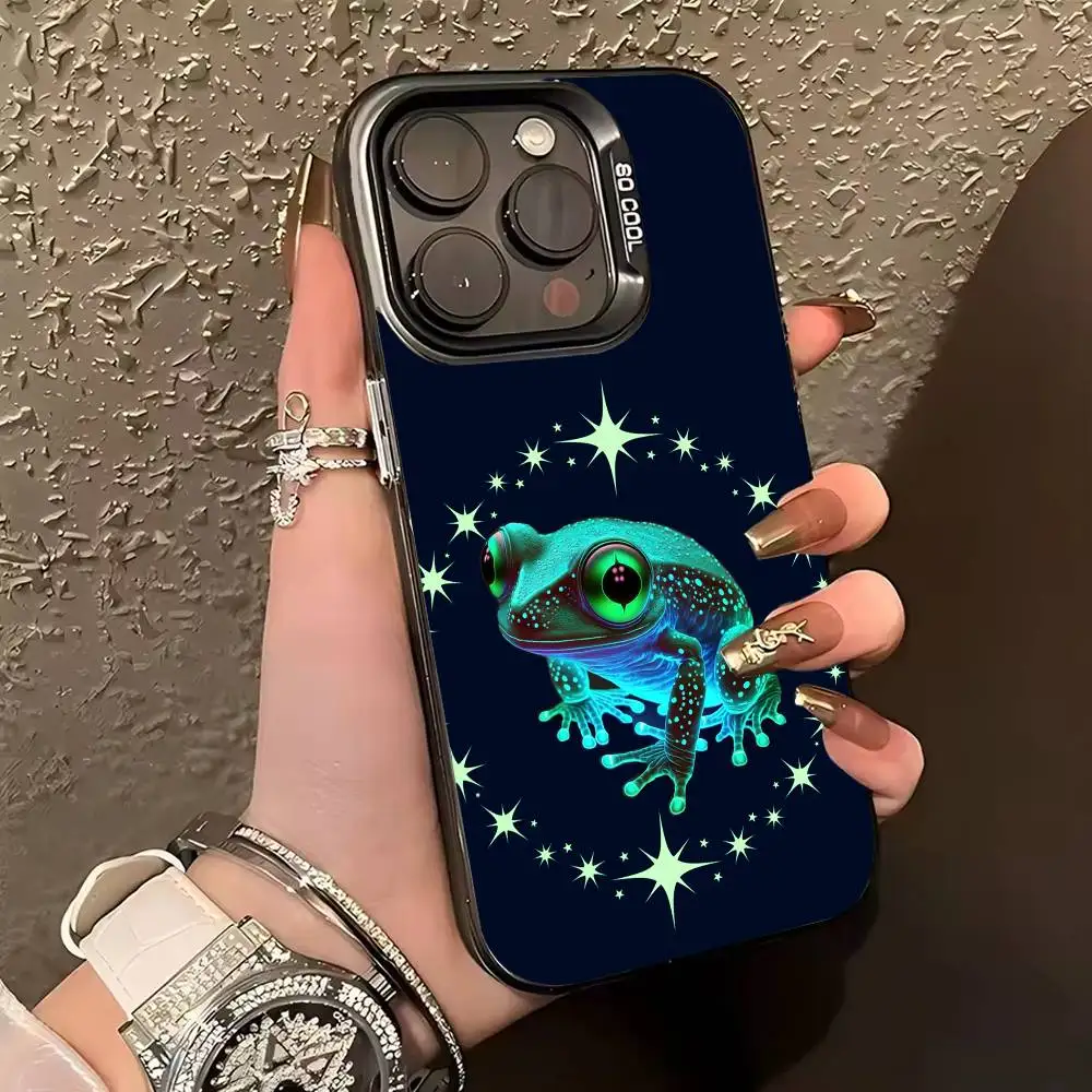Фото Чехол для телефона N-Neon Frogs для iPhone 17,16,15,14,13,12,11 Plus, Pro Max, XS, цветной серебристый чехол для телефона №3