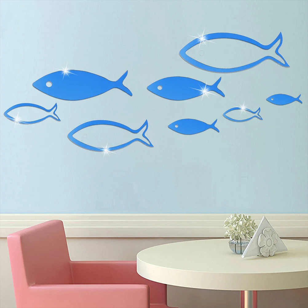 

2 Sets Mirror Surface Pasters 3D Decorative Murals Wall Decals for Hotel